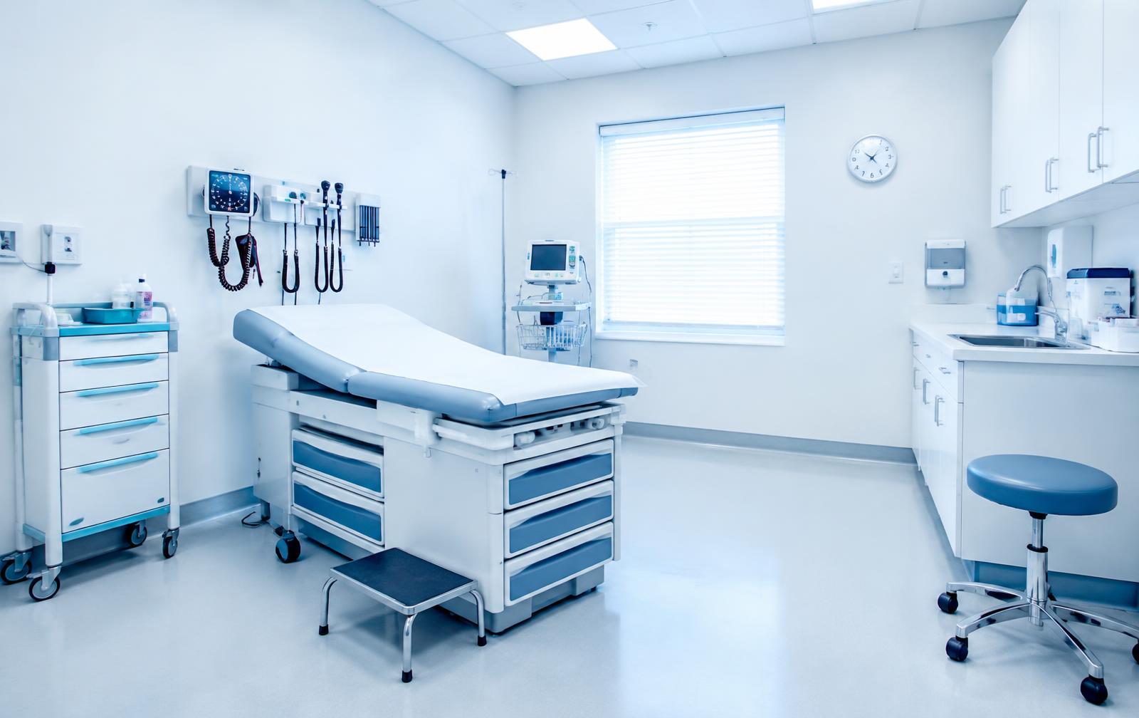 Bright medical examination room